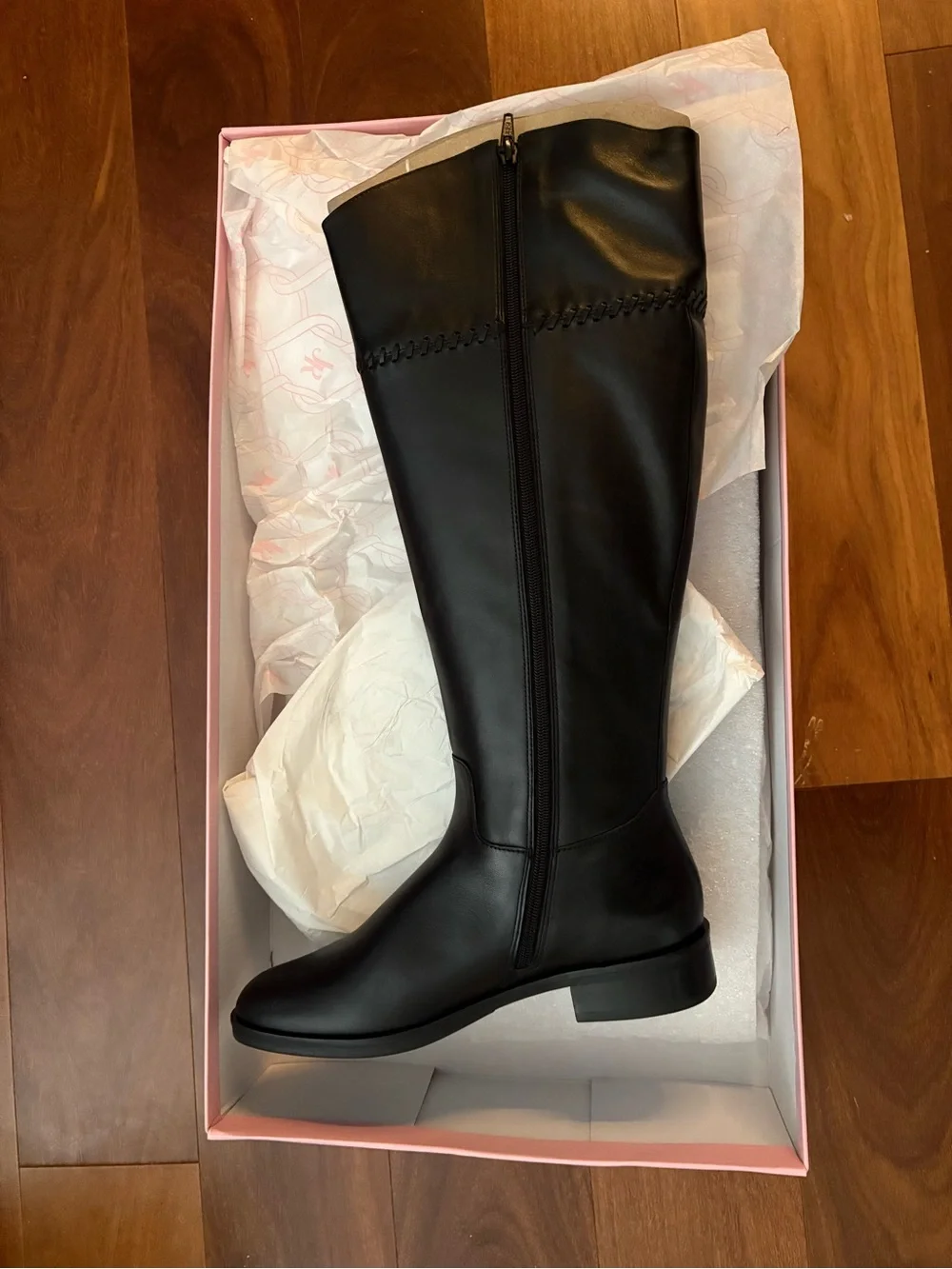 Jack Rogers Adaline Black Leather Riding Boots
